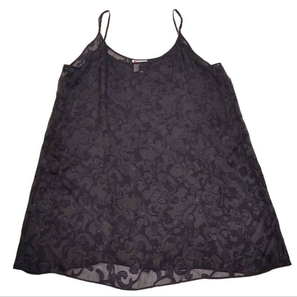 Woman Within 1X Black Lace Nightie Intimate Sleepwear - Picture 1 of 3